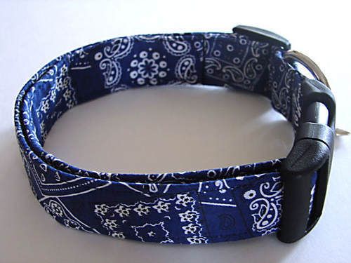 Charming Blue Bandana Dog Collar Mini  