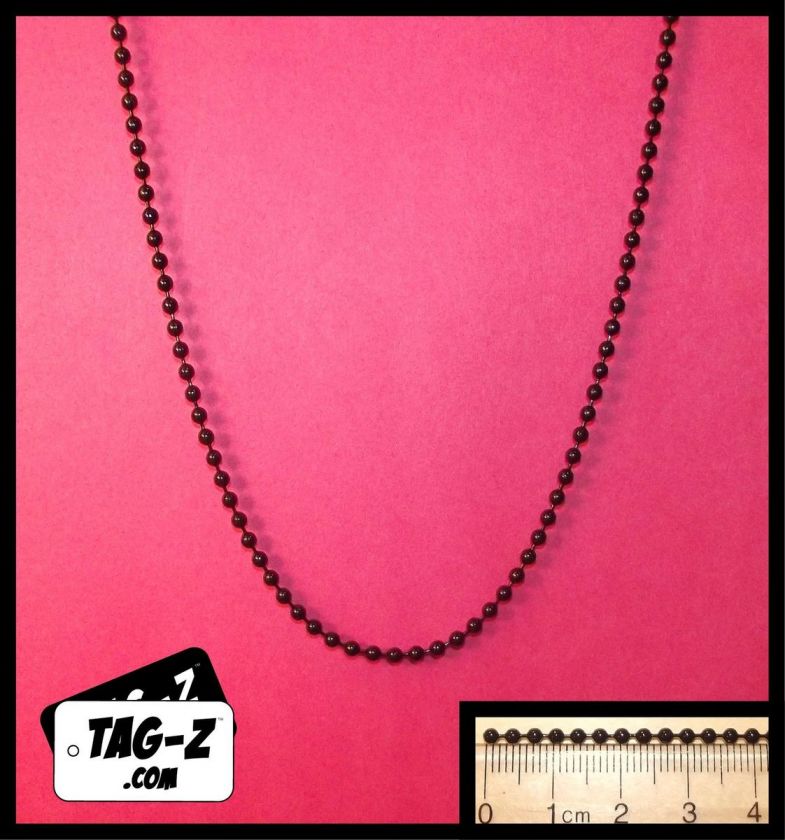   30 INCH   2.4mm   BLACK EPOXY BALL CHAIN NECKLACE   Dog Tag Necklaces