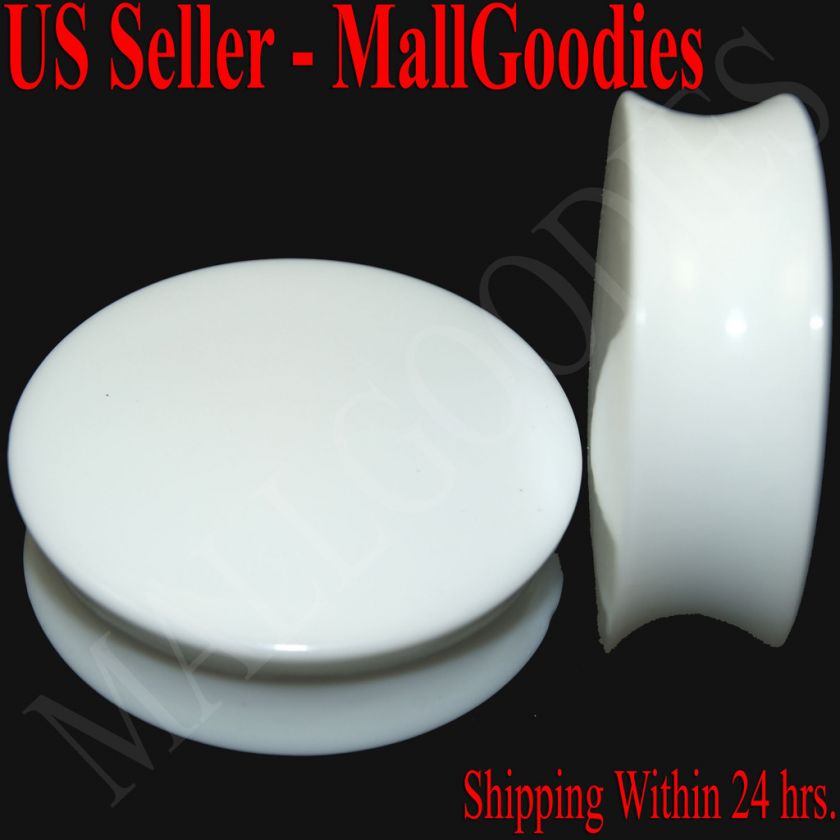 0451 Double Flare White Acrylic 1 1/2 Inch Plugs 38mm  