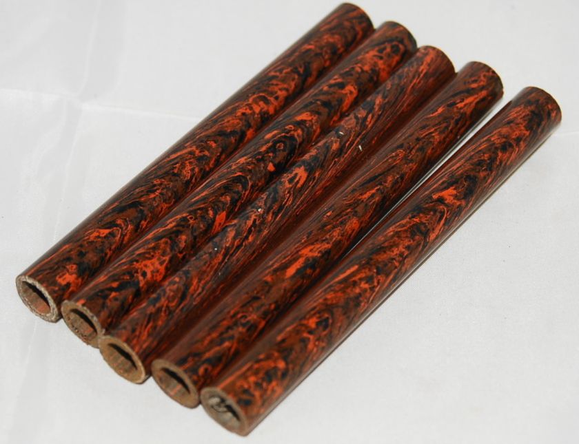 WOODTURNING   5 X Vintage Pen Rod Blanks (Red & Black Ebonite)  