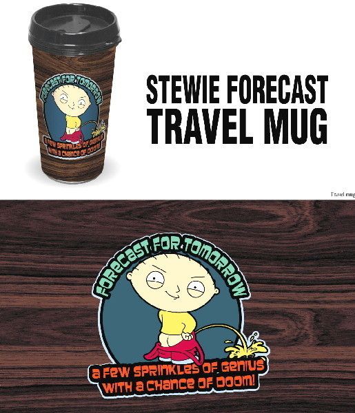 The Family Guy Stewies Forecast Plastic Travel Mug, NEW UNUSED  