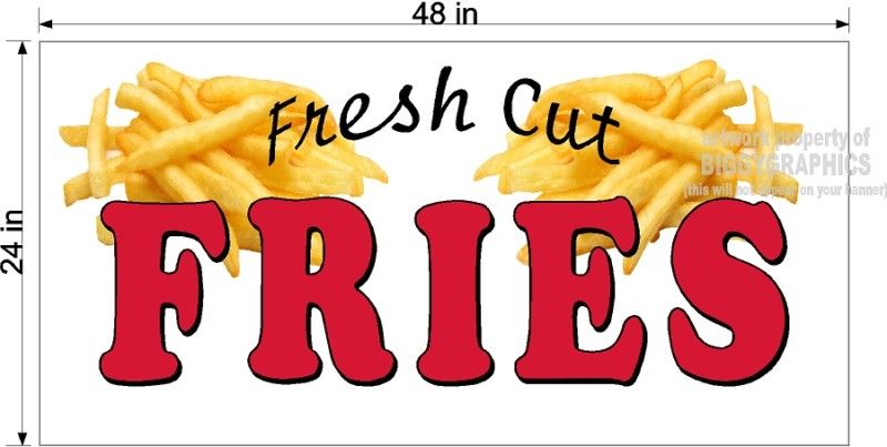 FRESH CUT FRENCH FRIES BANNER 2 X 4 VINYL NEW  