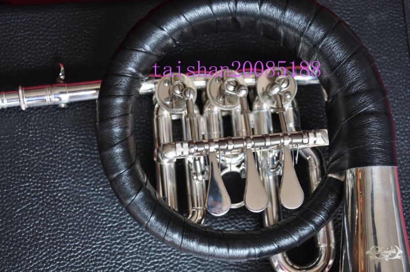   silver nickel Bb tone Post Horn ( piccolo french) with case  