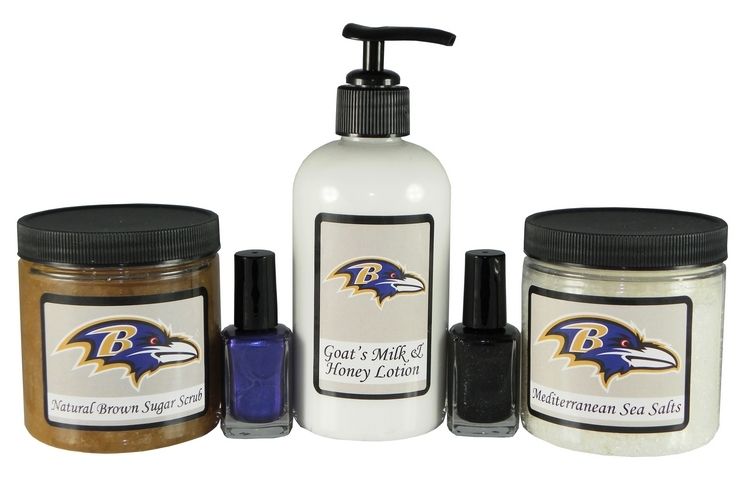 BALTIMORE RAVENS SPA GIFT BAG LOTION SCRUB NAIL POLISH 0813600014946 