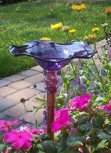 Handblown Glass Butterfly Feeder, butterfly feeder  