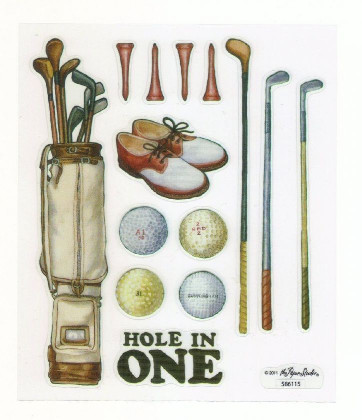   Golf Themed Acid/Free Stickers (M115) Scrapbooking Golf Ball Tee Club