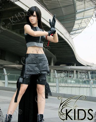 Final Fantasy tifa cosplay wig costume  