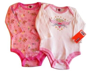 Harley Davidson Infant Girls Onesie Twin Pack Apparel One Piece Sizes 