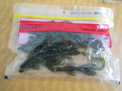 Zoom Tiny Brush Hog Avocado Fishing Lure Bait Lot  