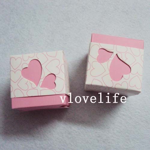 50PCS 2X2X2 Gift Boxes Heart Design Wedding Party Favor  