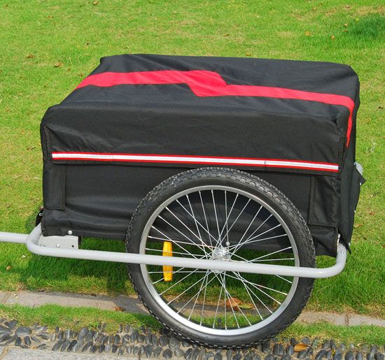Bike Bicycle Cargo Trailer Large Carrier Garden Red and Black  