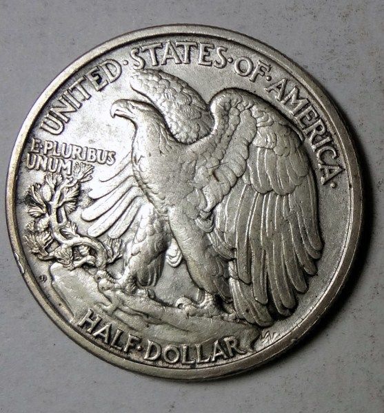 1918 D WALKING LIBERTY HALF DOLLAR AU NICE  