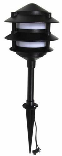 malibu metal led 3 tier low voltage landscape path lights 4 pk