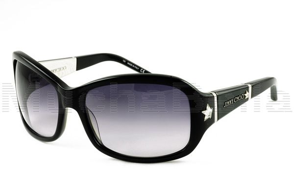 JIMMY CHOO SUNGLASSES KELLI STRASS 807/DG BLACK w SWAROVSKI CRYSTAL 