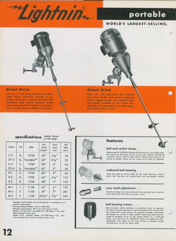   1951 Catalog Turbine Lightnin Mixers Process Industry Propeller  