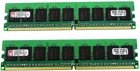  DDR2 2GB (2x1GB) 533MHz PC2 4200 ECC CL4 240 Pin Unbuffered DIMM 