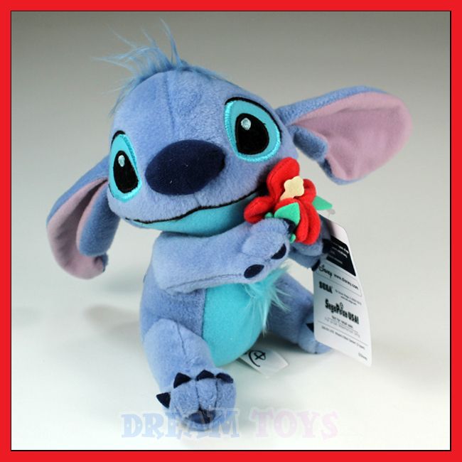 Disney Lilo and Stitch   Holding Flower Plush Doll  