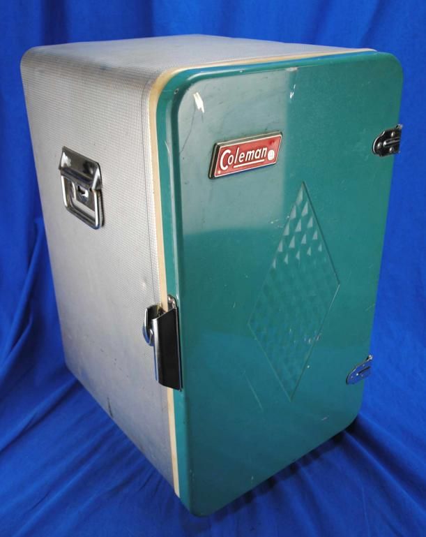   Vintage Coleman Camping Cooler Upright Fridge Blue Diamond Hot Rat Rod