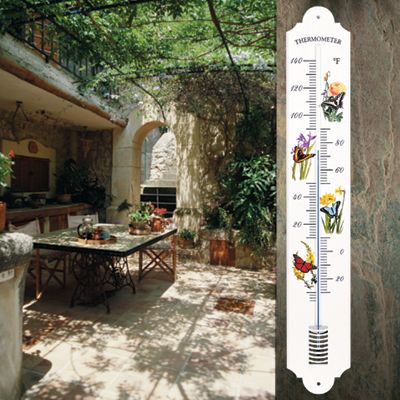 Outdoor Patio Thermometer Temperature Butterflies  