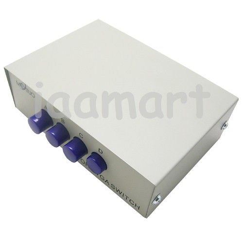 Port VGA Sharing Switch Switcher Box Monitor to 4 PC  