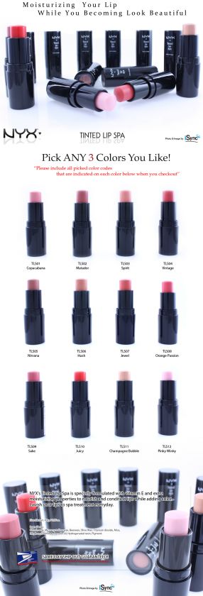 NYX TINTED LIP SPA Pick ANY 3 Colors  