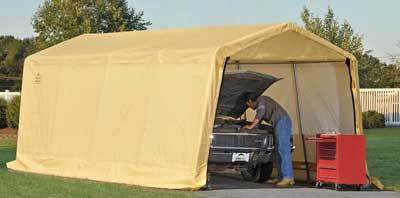 SHELTER LOGIC ENCLOSED STORAGE SHED CARPORT GARAGE TENT  