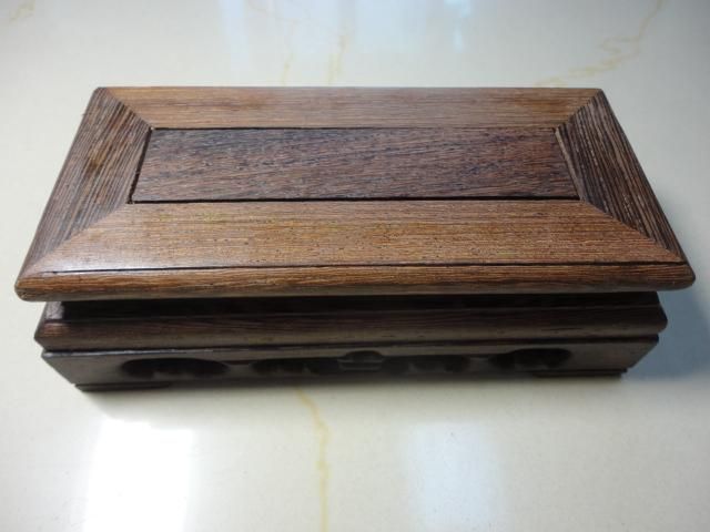 CHINESE BLACK HARDWOOD NICE CARVED BONSAI POT/VASE STAND 145mm  