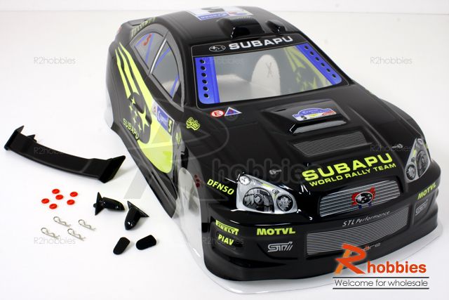 10 Subaru Impreza Painted RC Car Body + Rear Spoiler  