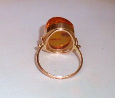   583 rose pink gold Baltic Amber Cocktail Dinner RING 4.8 grams  