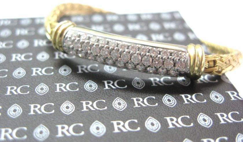 Roberto Coin Weave ID Diamond Bracelet YG 1.46CT  