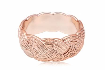 BEAUTIFUL CELTIC INTERWOVEN STYLISH ROSE GOLD TONE BRACELET BANGLE.