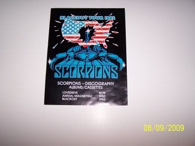 SCORPIONS Blackout 1982 Tour book Program Poster SEALED  