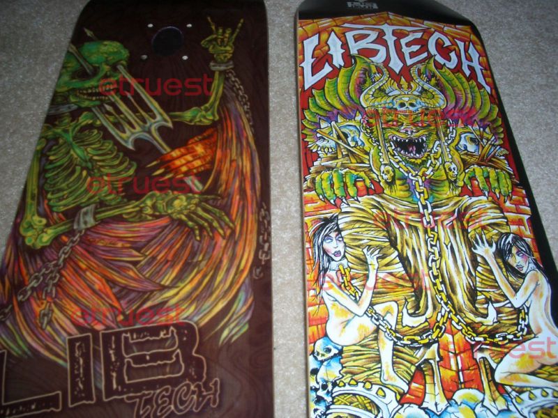 LIB TECH TECHNOLOGIES SKATE DECKS SKUNK APE & KING RARE  