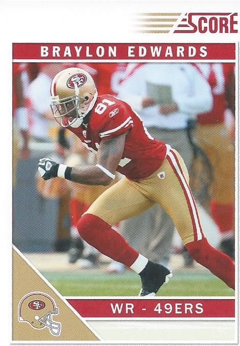   Edwards 2011 SCORE #199 SP VARIATION SAN FARANCISCO 49ERS UNIFORM