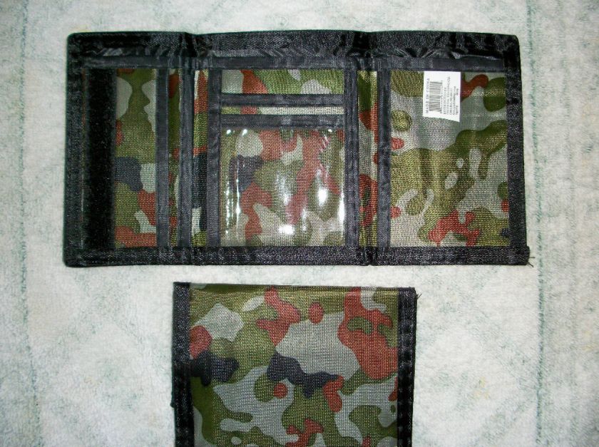 Nylon Tri Fold Camouflage Camo Wallet Billfold Weather  