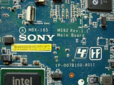 SONY VAIO VGN FZ MOTHERBOARD vgn fz series 3A1L MBX 165  