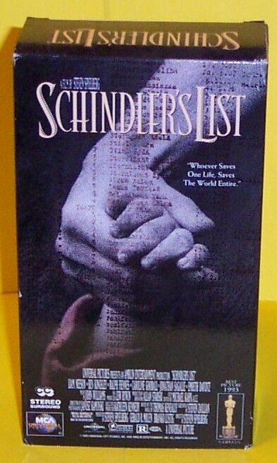 SCHINDLERS LIST 2 TAPE SET VHS  