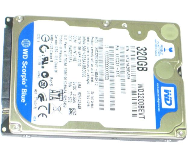 WESTERN DIGITAL WD3200BEVT 320GB SATA LAPTOP HARD DRIVE  