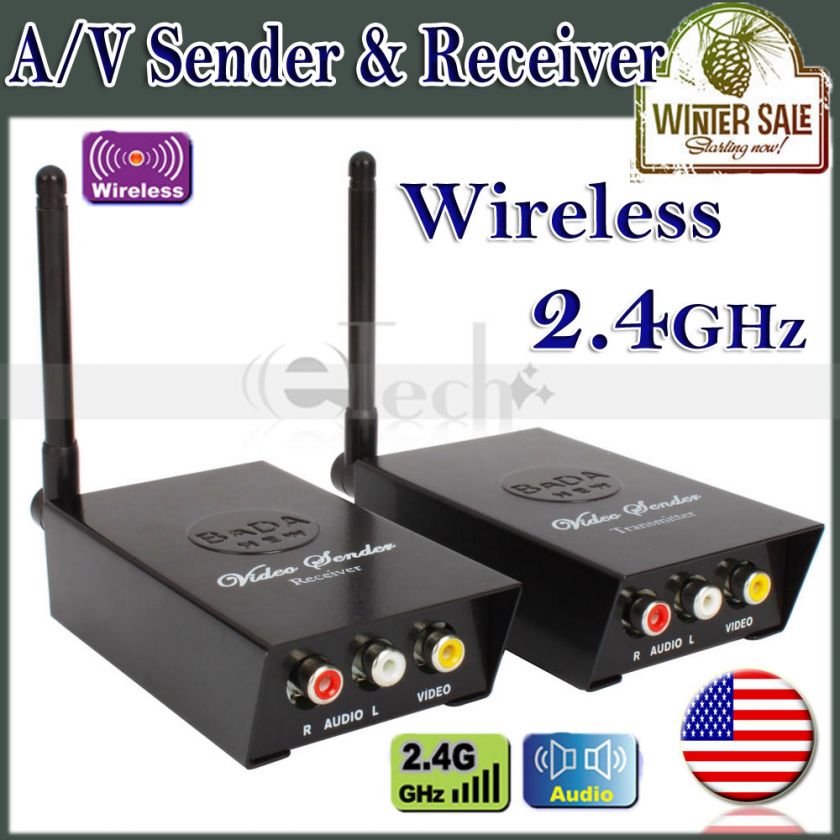 4CH Wireless Audio Video 2.4GH Sender A/V transmitter&receiver Kit 